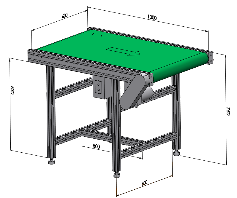 一米長標(biāo)準(zhǔn)常規(guī)款皮帶輸送機(jī)