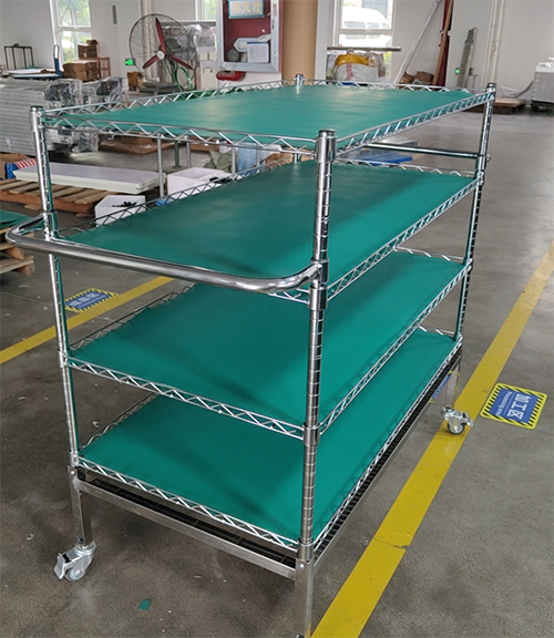 不銹鋼精益管推車(chē)貨架