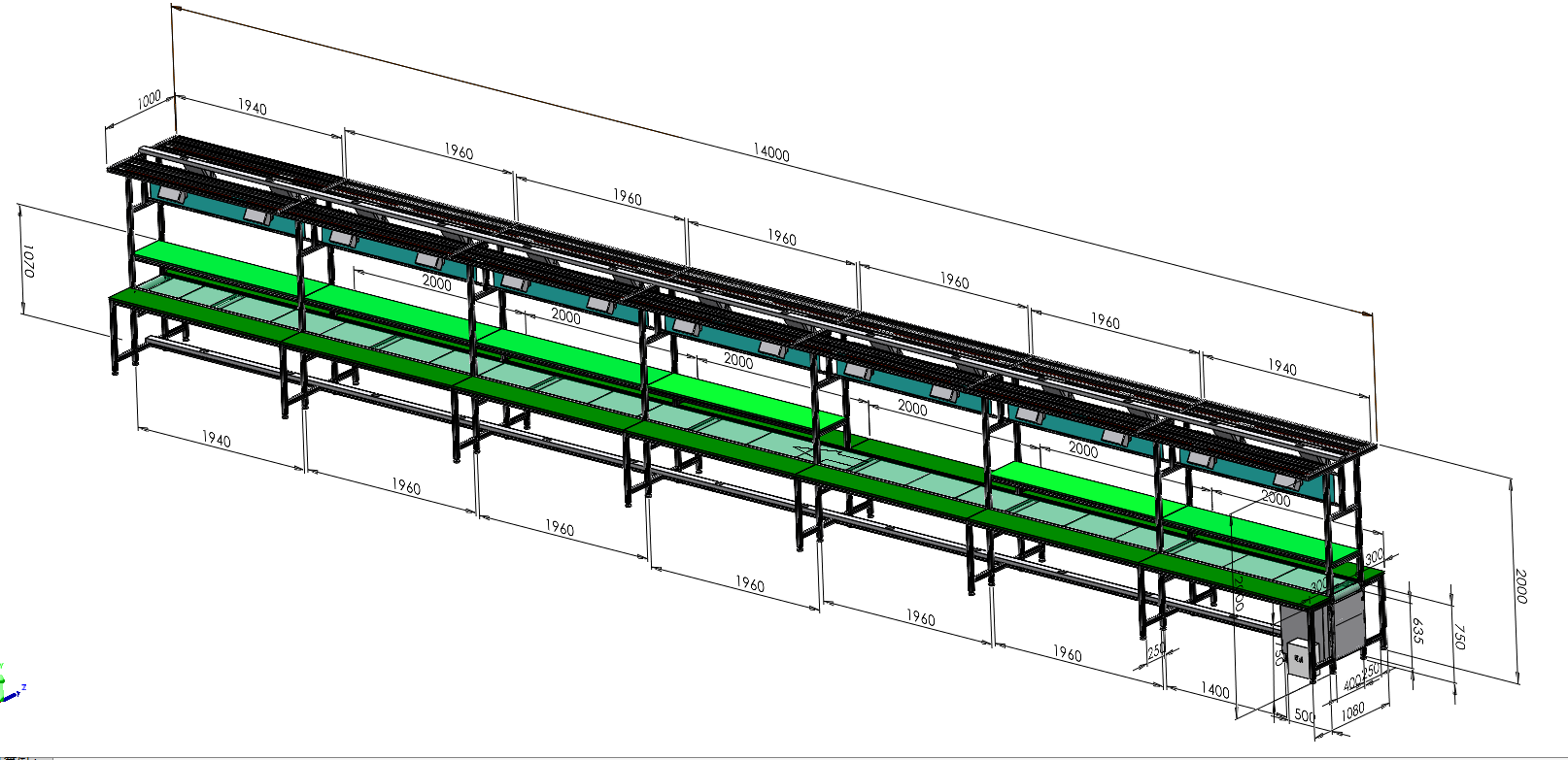 加長款輸送機流水線